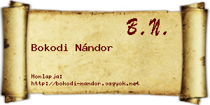 Bokodi Nándor névjegykártya
